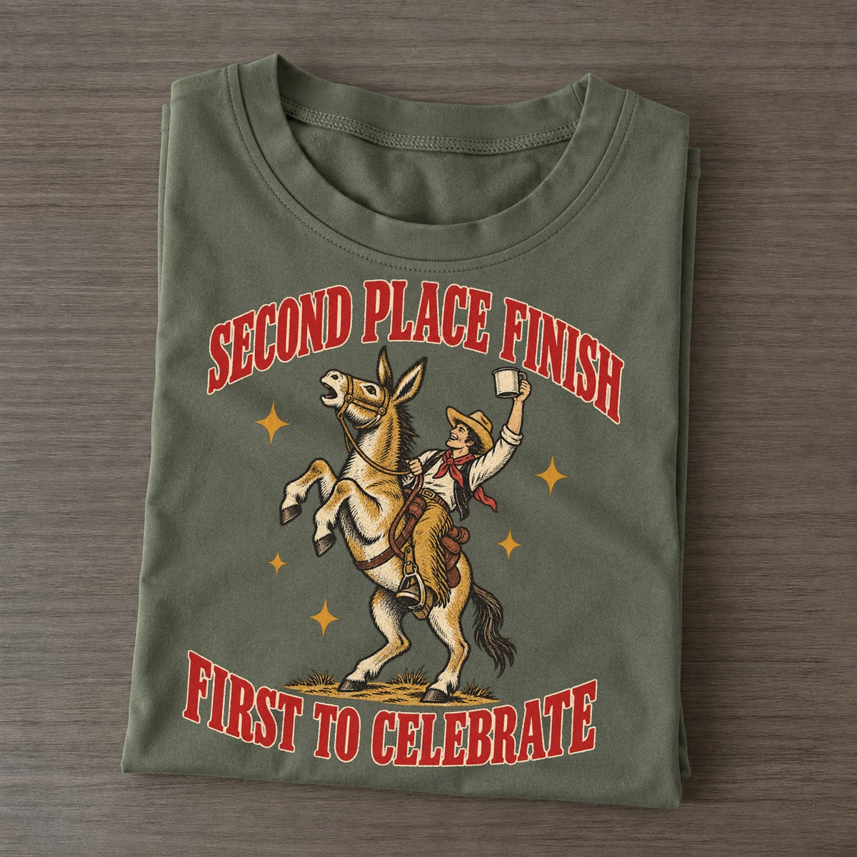 First To Celebrate Unhinged Affirmations Classic T-shirt – Army Green