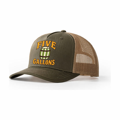 Five Gallons Homebrewing Trucker Hat – Olive Khaki