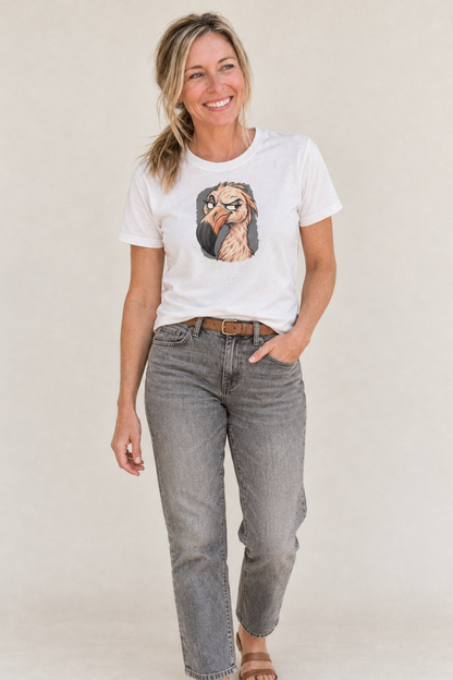 Flamingo Expressive Portrait Wild Grin Gallery Classic T-shirt – studio model photo
