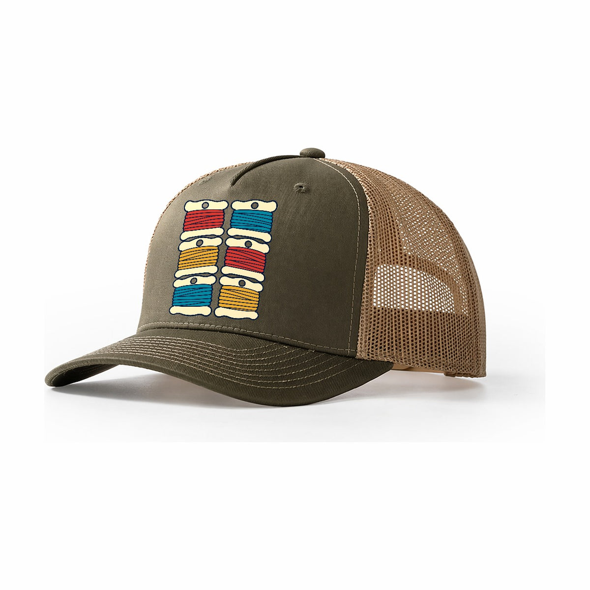 Floss Bobbin Block And Needlework Trucker Hat – Olive Khaki