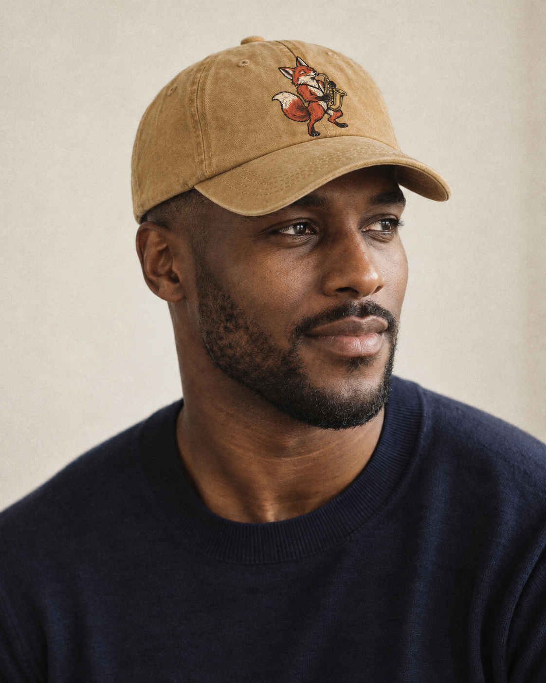 Model wearing the cap
