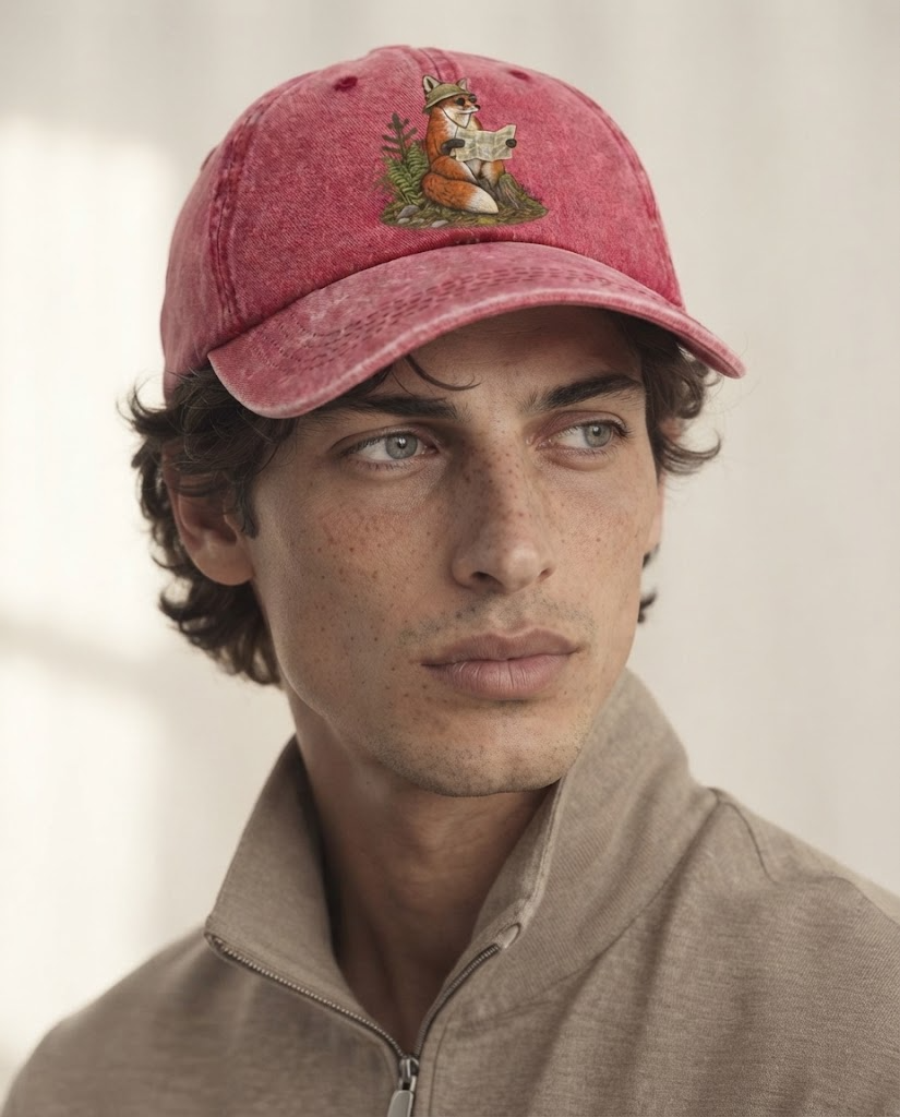 Model wearing the cap