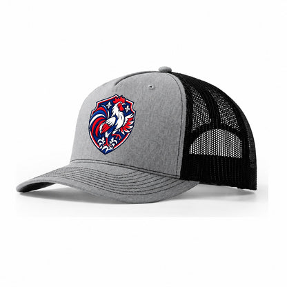 France Minimal Emblem Country Logos Trucker Hat – Sport Grey Black