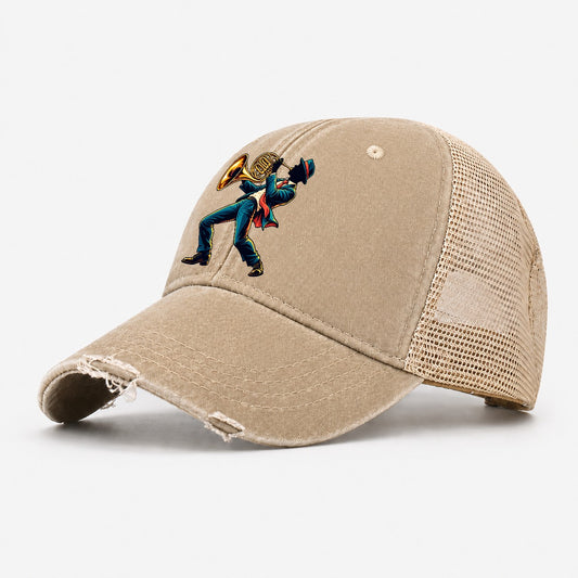 French Horn Icon Music Instruments Washed Trucker Hat – Khaki