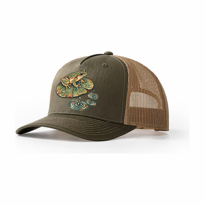 Frog Rain Ring Gentle Wild Trucker Hat – Olive Khaki