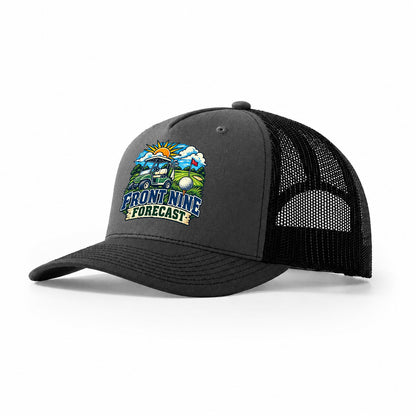 Front Nine Forecast Golf Life Trucker Hat – Dark Grey Black