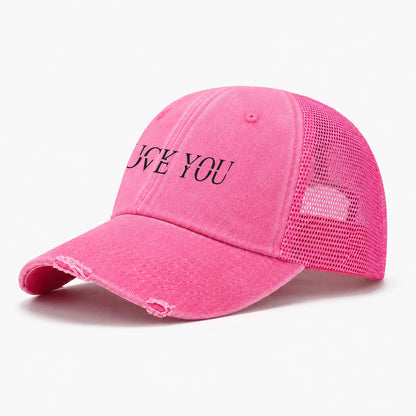 Fuck Love You Washed Trucker Hat – Rose