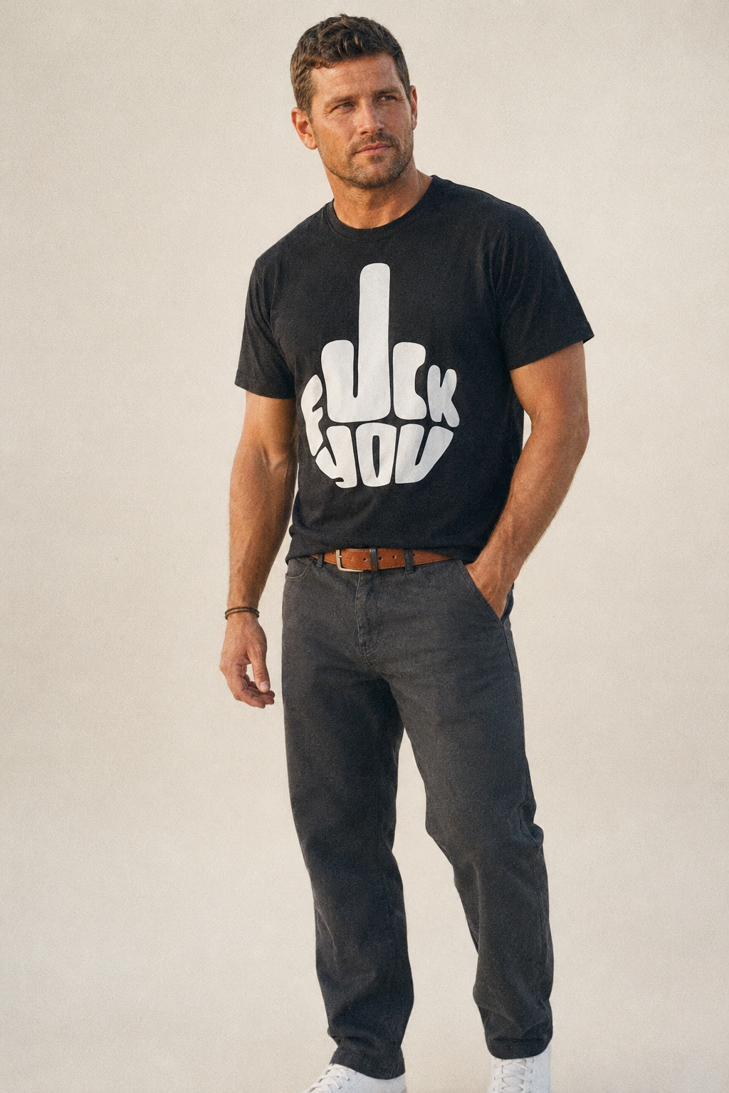 Fuck You Classic T-shirt – studio model photo