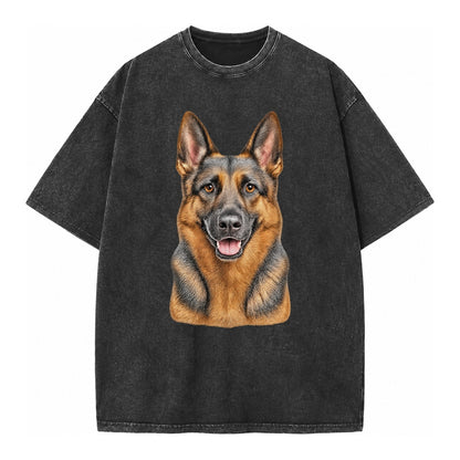 German Shepherd Portrait Vintage T-shirt – Black
