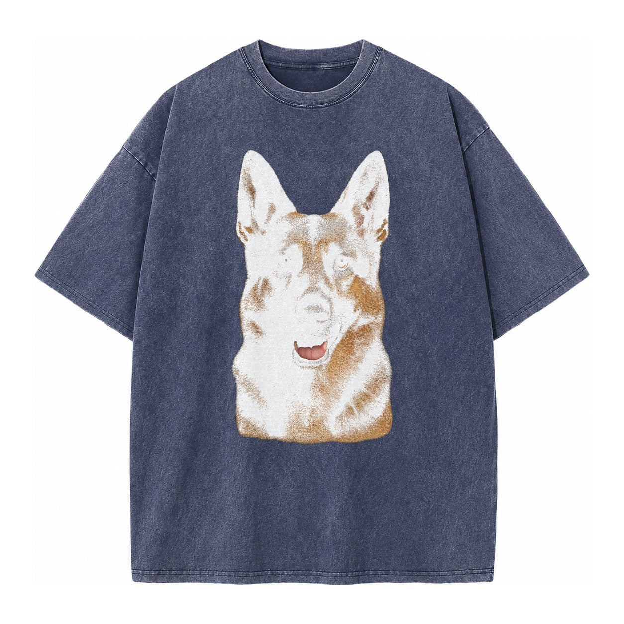 German Shepherd Portrait Vintage T-shirt – Blue