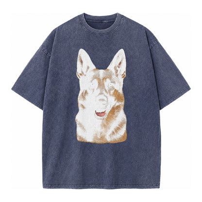 German Shepherd Portrait Vintage T-shirt – Blue