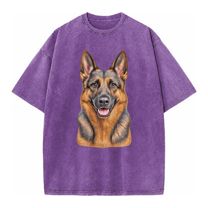 German Shepherd Portrait Vintage T-shirt – Purple