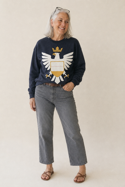 Germany Eagle Emblem Fleece Sweatshirt – studio model photo