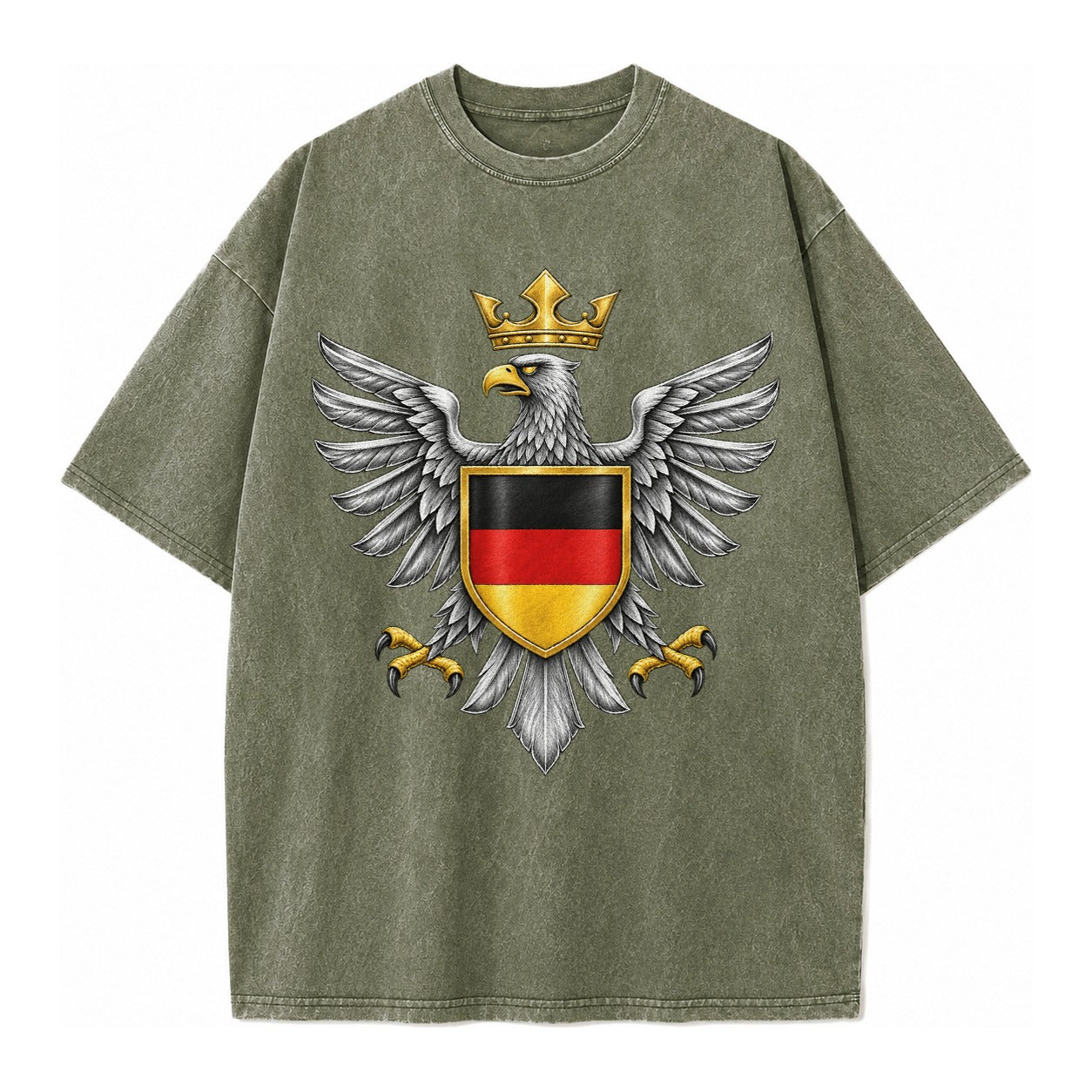 Germany Eagle Emblem Vintage T-shirt – Army Green