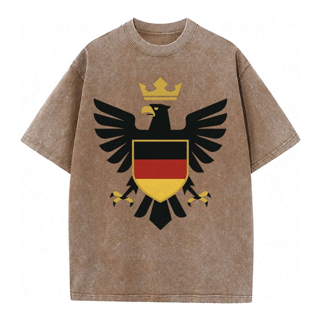 Germany Eagle Emblem Vintage T-shirt – Brown