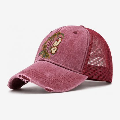 Glasswing Moss Arch Gentle Wild Washed Trucker Hat – Wine Red