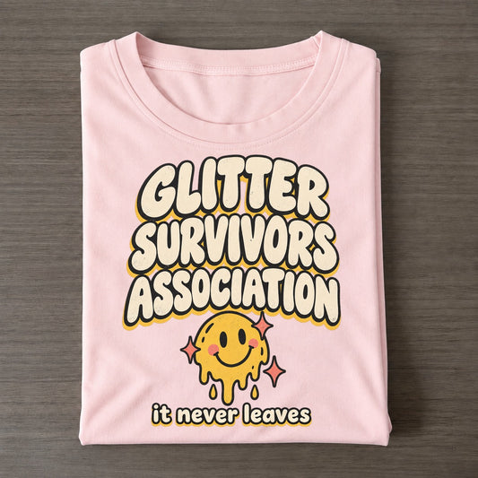 Glitter Survivors Running On Fumes Club Classic T-shirt – Pink