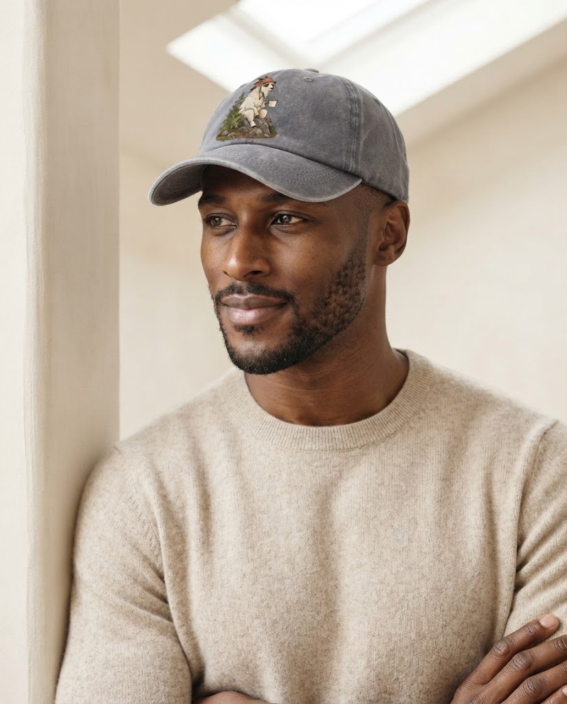 Model wearing the cap