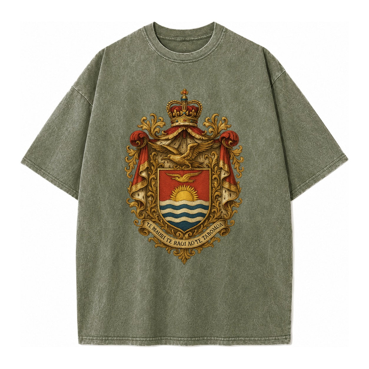 Golden Peace Vintage T-shirt – Army Green