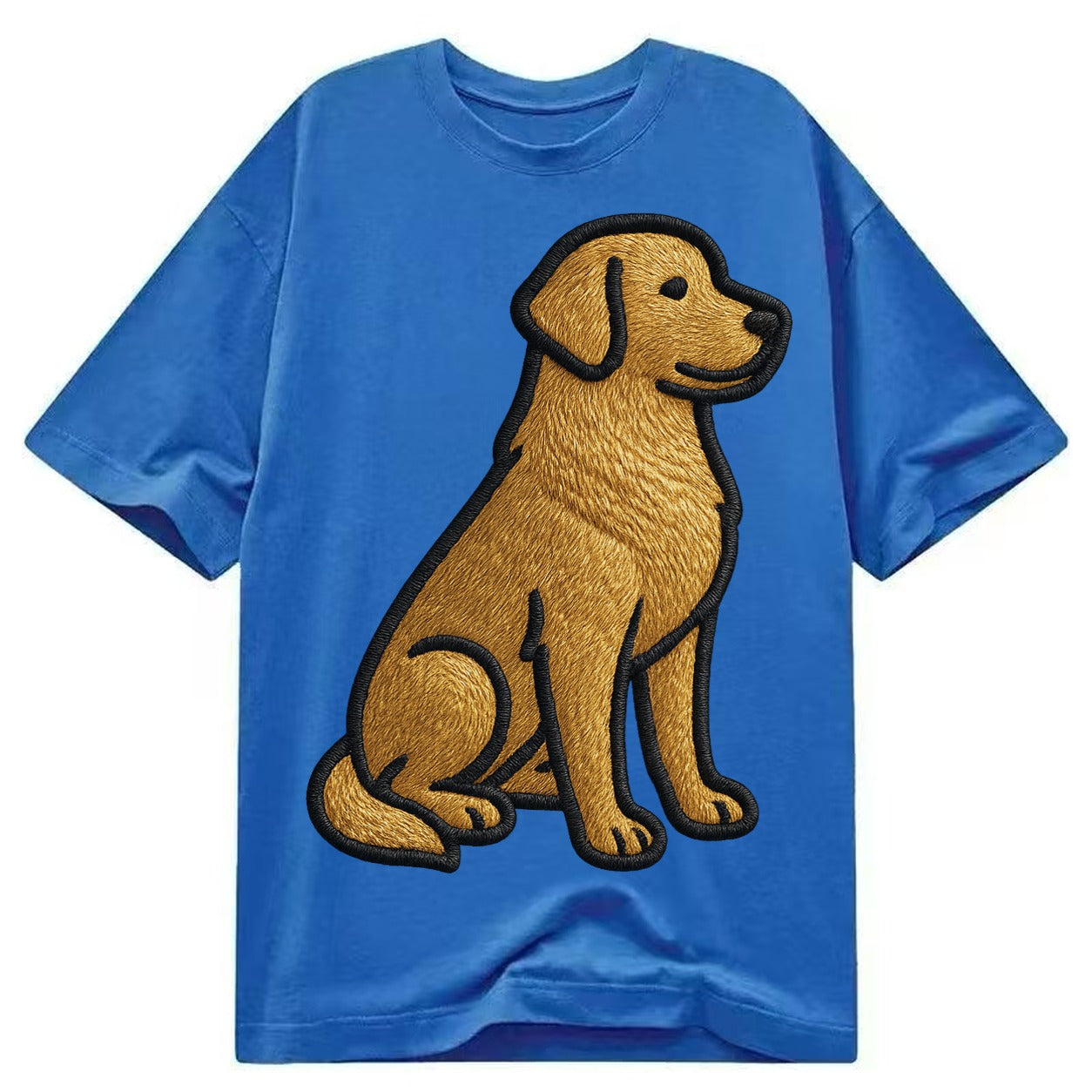 Golden Retriever - Contemporary geometri - Classic T-shirt – Blue