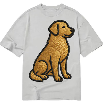 Golden Retriever - Contemporary geometri - Classic T-shirt – Grey