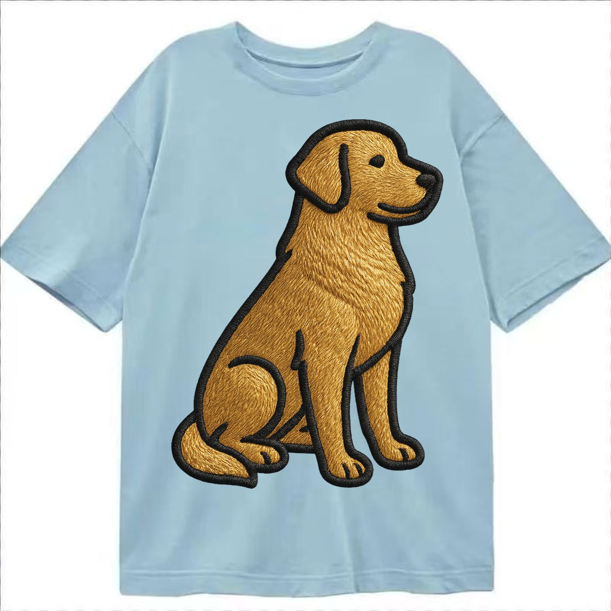 Golden Retriever - Contemporary geometri - Classic T-shirt – Light Blue
