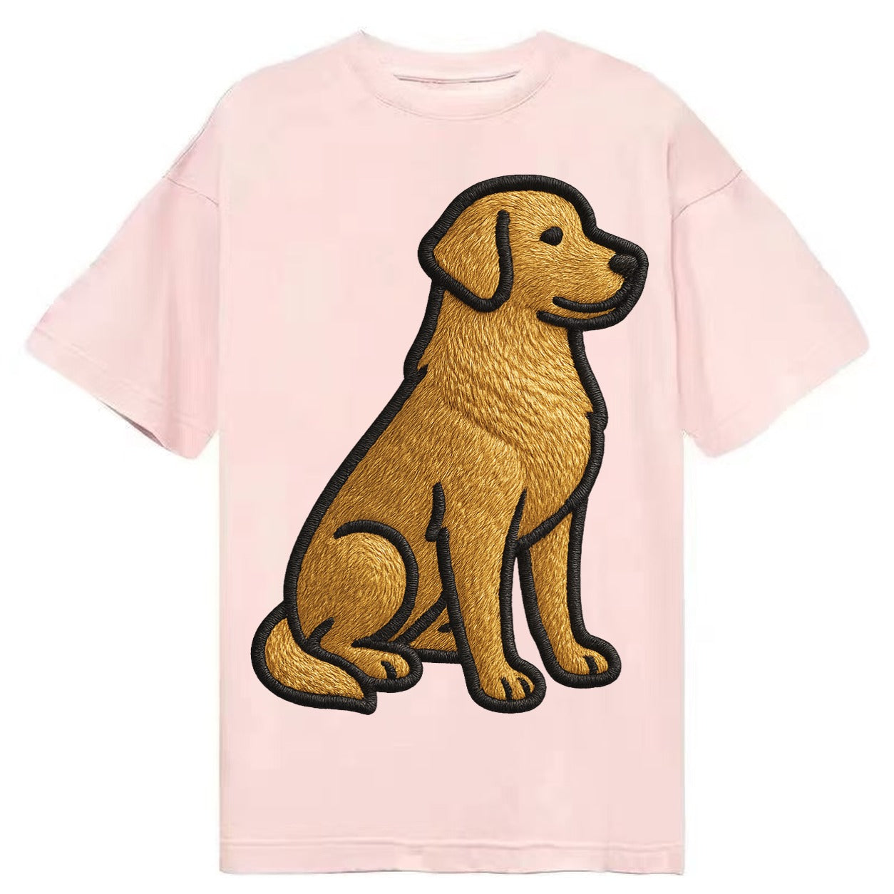 Golden Retriever - Contemporary geometri - Classic T-shirt – Pink