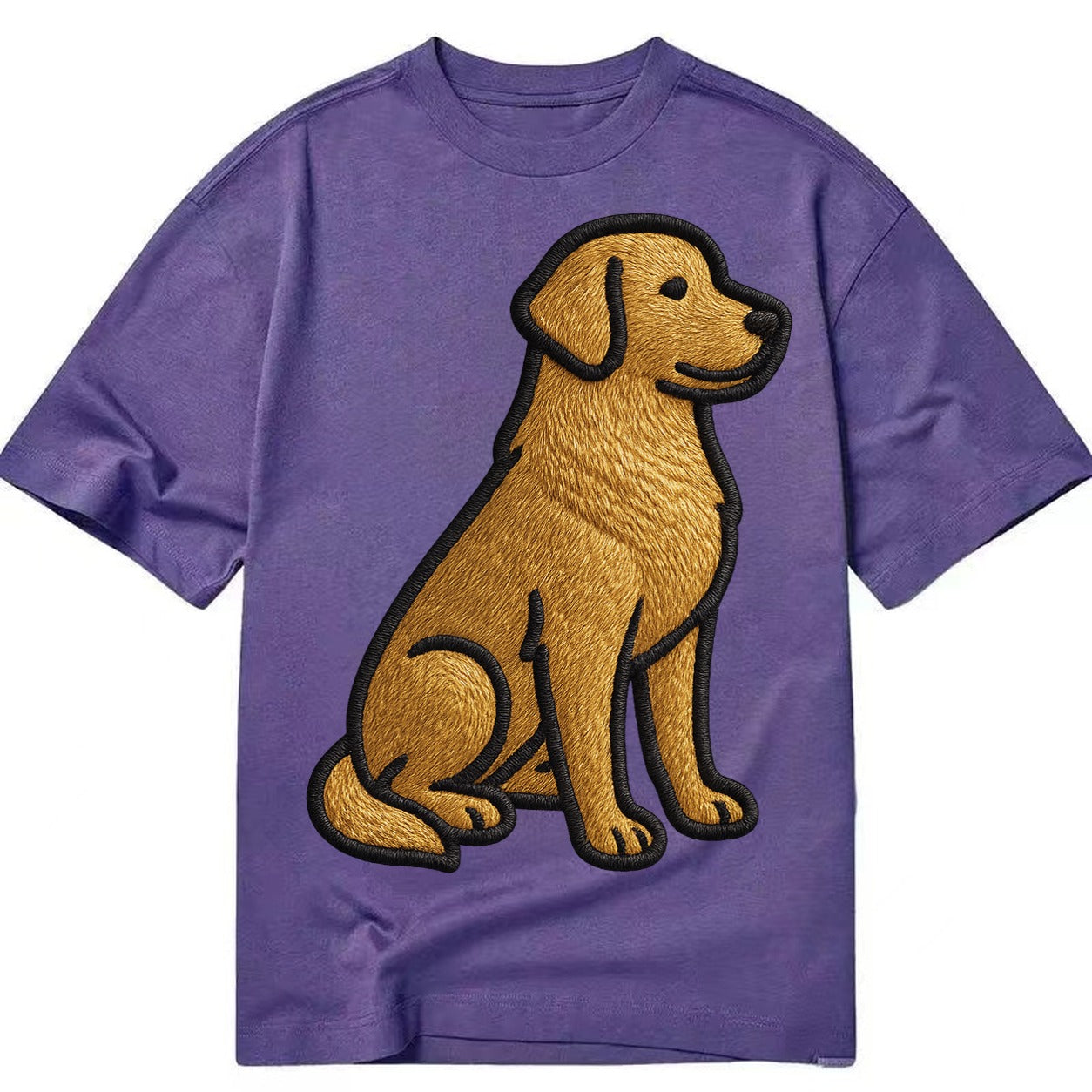 Golden Retriever - Contemporary geometri - Classic T-shirt – Purple