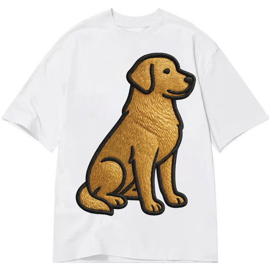 Golden Retriever - Contemporary geometri - Classic T-shirt – White