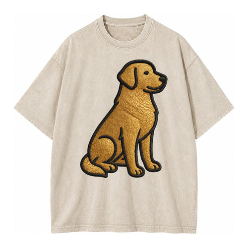 Golden Retriever - Contemporary geometri - Vintage T-shirt