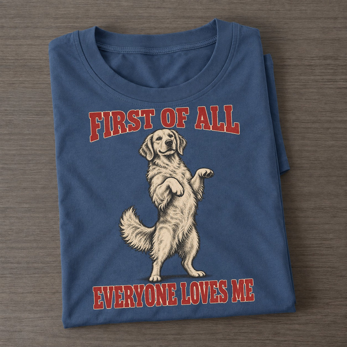 Golden Retriever Dog Declarations Classic T-shirt – Twilight Navy