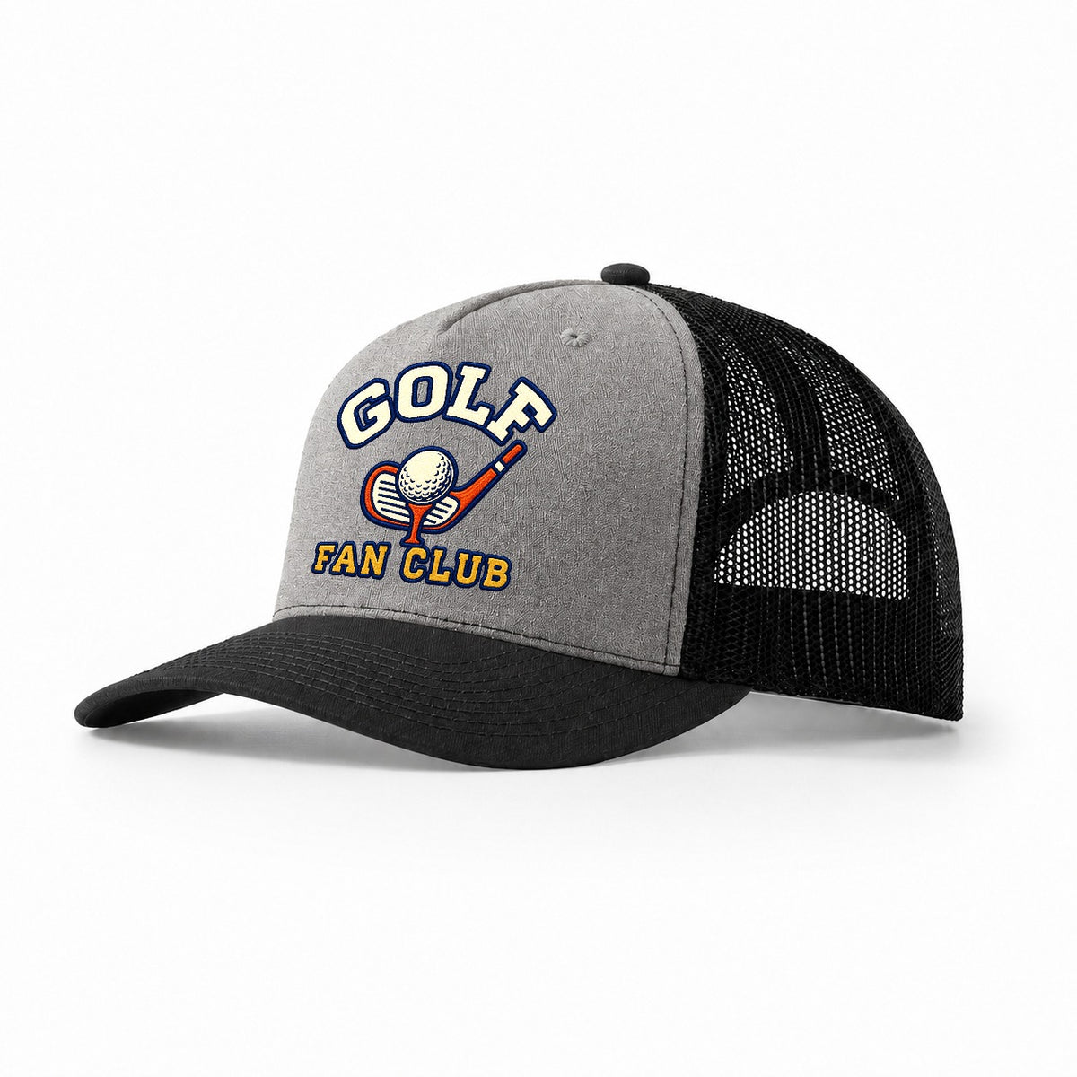 Golf Fan Club Trucker Hat – Grey Black