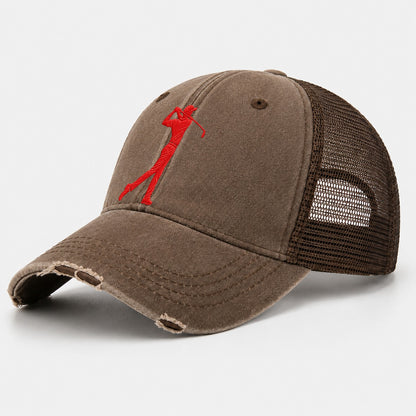 Golfer Balanced Finish Micro Motion Mark Washed Trucker Hat – Coffee