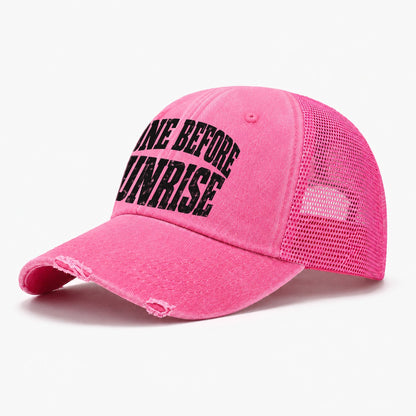 Gone Before Sunrise Fishing Club Washed Trucker Hat – Rose