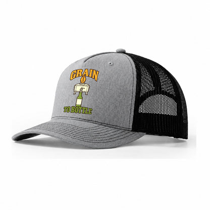 Grain To Bottle Homebrewing Trucker Hat – Sport Grey Black