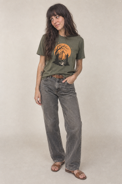 Graveyard Gate Full Moon Classic T-shirt – studio model photo