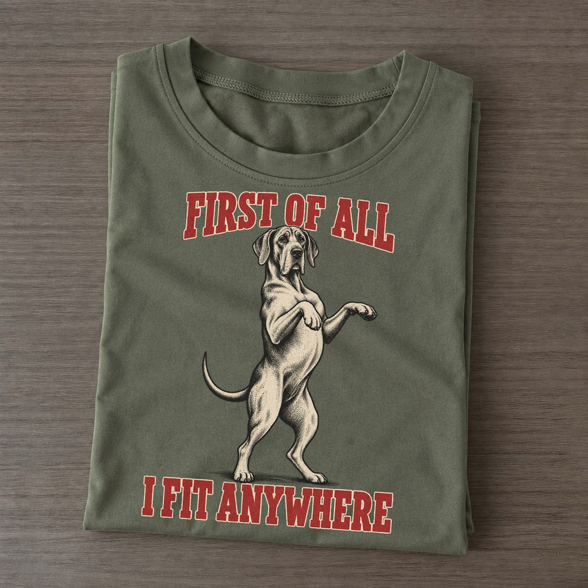 Great Dane Dog Declarations Classic T-shirt – Army Green