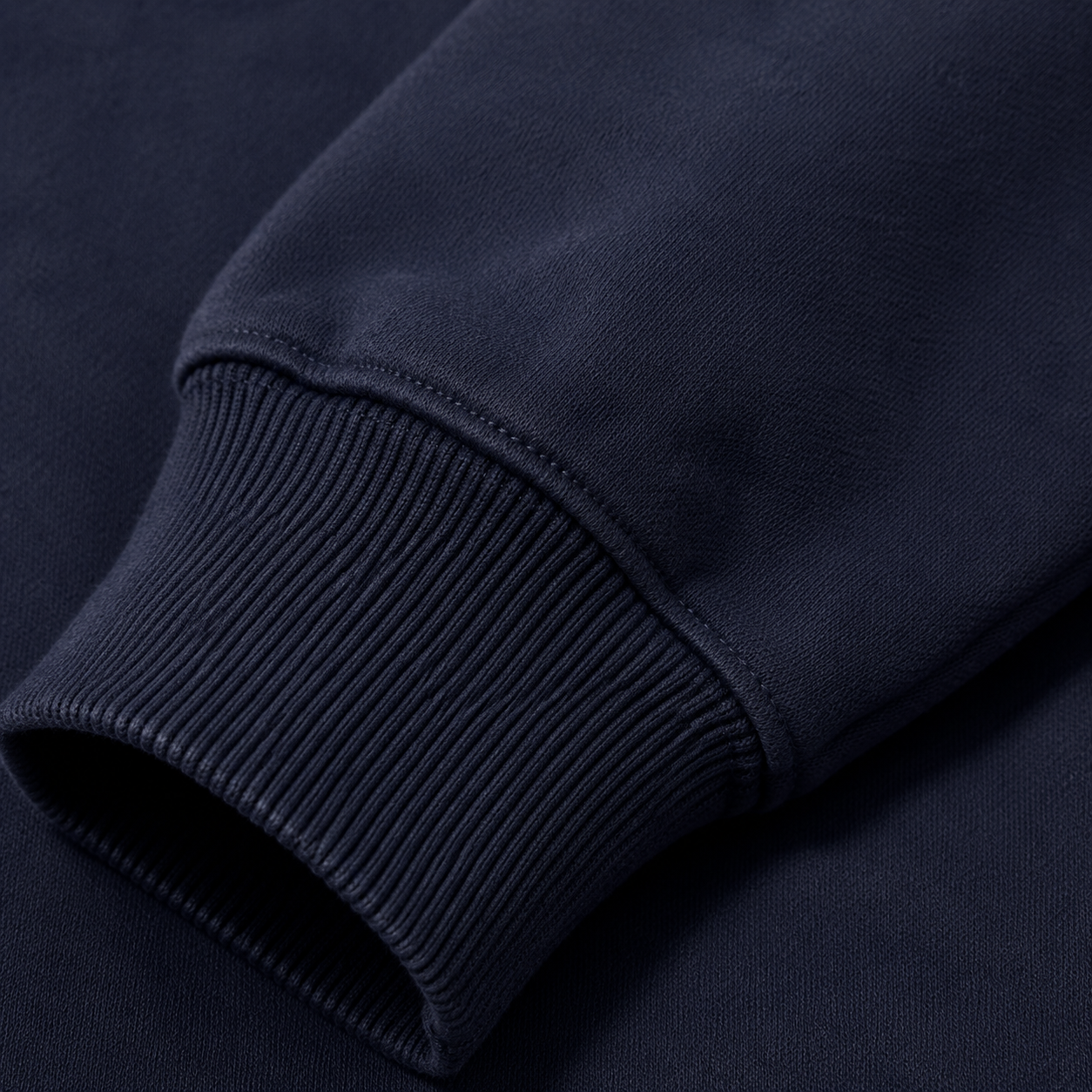 Great Dane Gentle Giant Noble Heart Fleece Sweatshirt – navy-blue fabric close-up