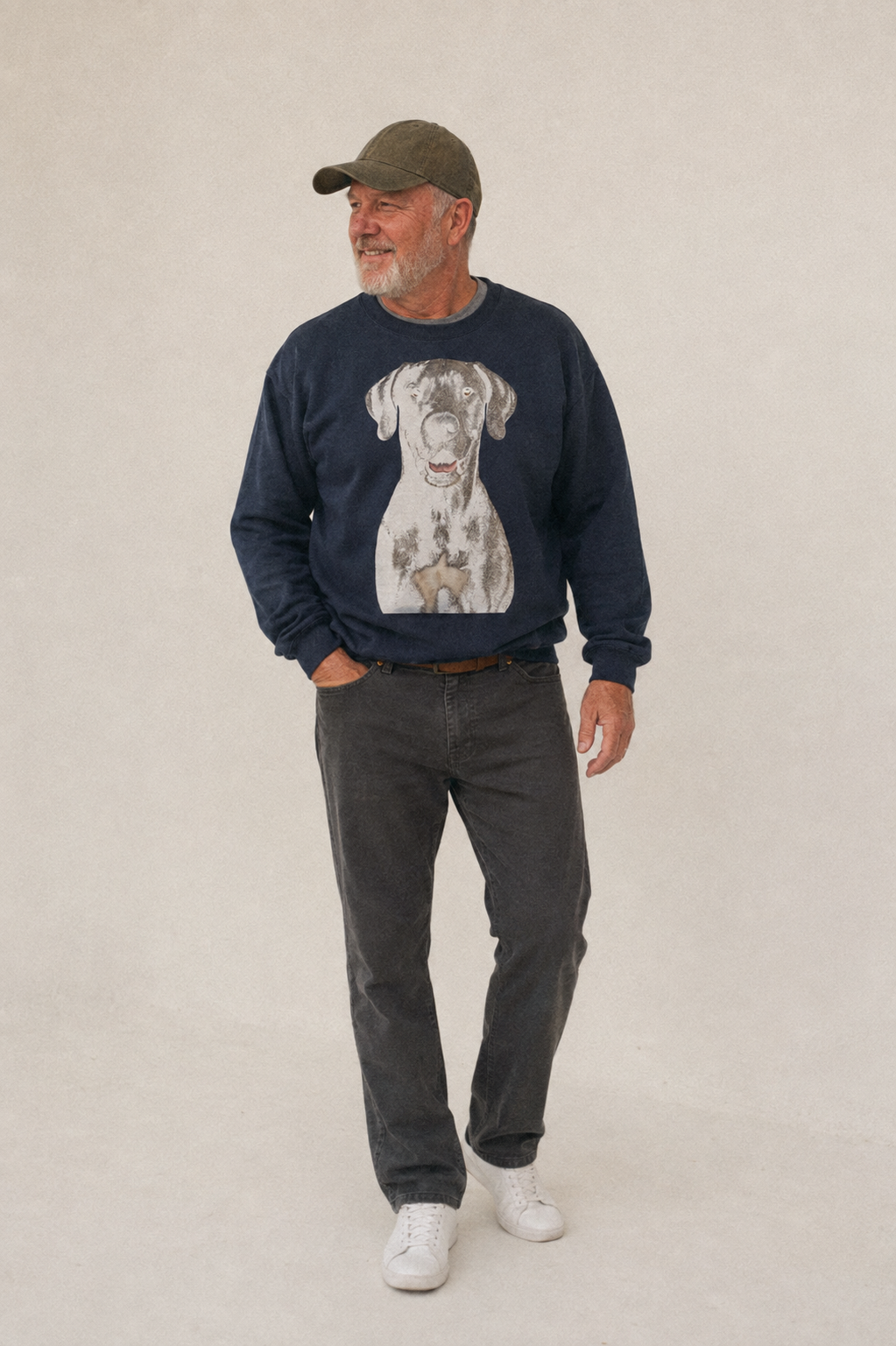 Great Dane Gentle Giant Noble Heart Fleece Sweatshirt – studio model photo