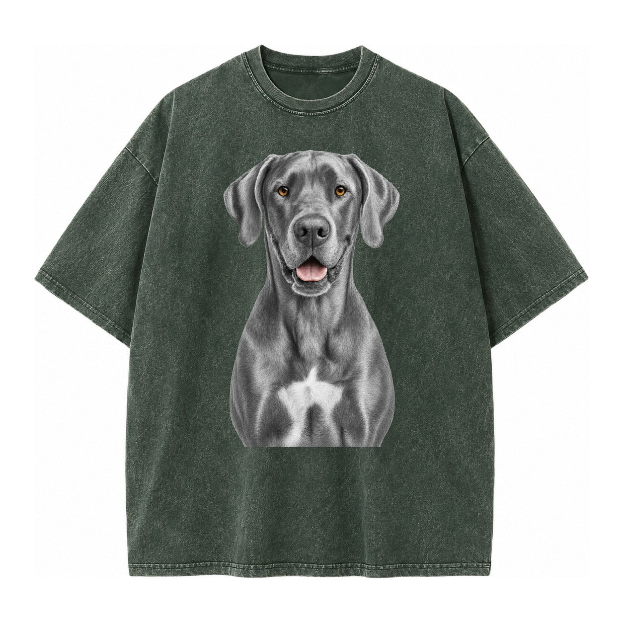 Great Dane: Gentle Giant, Noble Heart Vintage T-shirt – Forest Mist(Green)