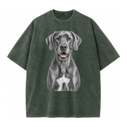 Great Dane: Gentle Giant, Noble Heart Vintage T-shirt – Forest Mist(Green)