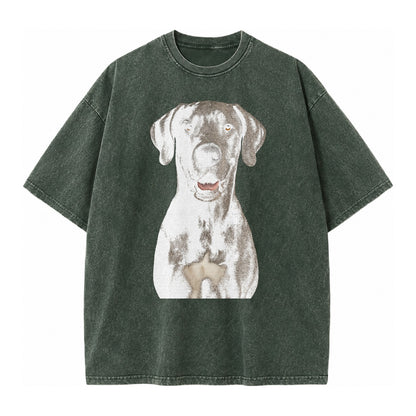 Great Dane: Gentle Giant, Noble Heart Vintage T-shirt – Forest Mist(Green)