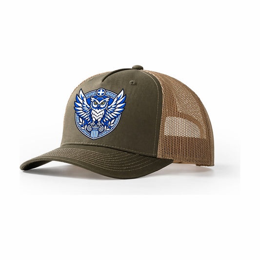 Greece Minimal Emblem Country Logos Trucker Hat – Olive Khaki