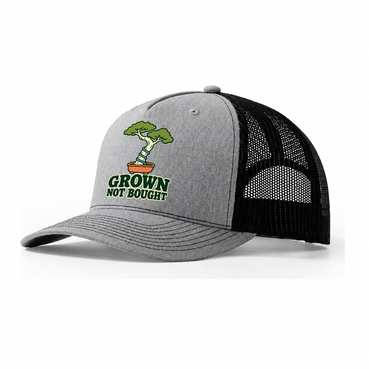 Grown Not Bought Bonsai Trucker Hat – Sport Grey Black