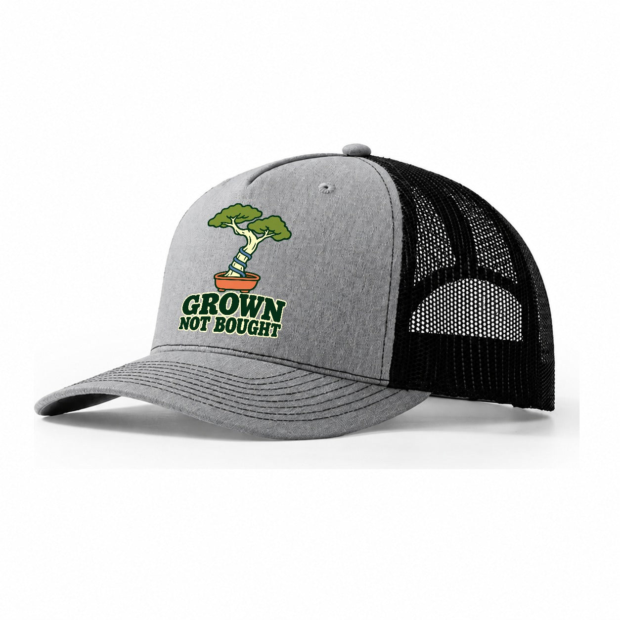 Grown Not Bought Bonsai Trucker Hat – Sport Grey Black
