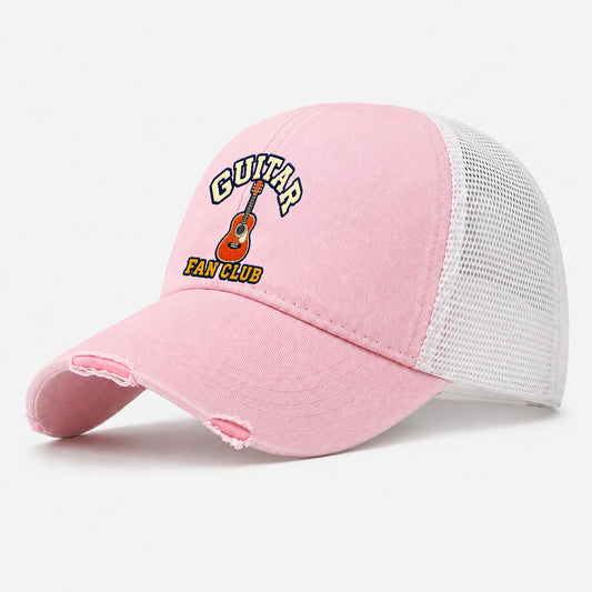 Guitar Fan Club Washed Trucker Hat – Light Pink