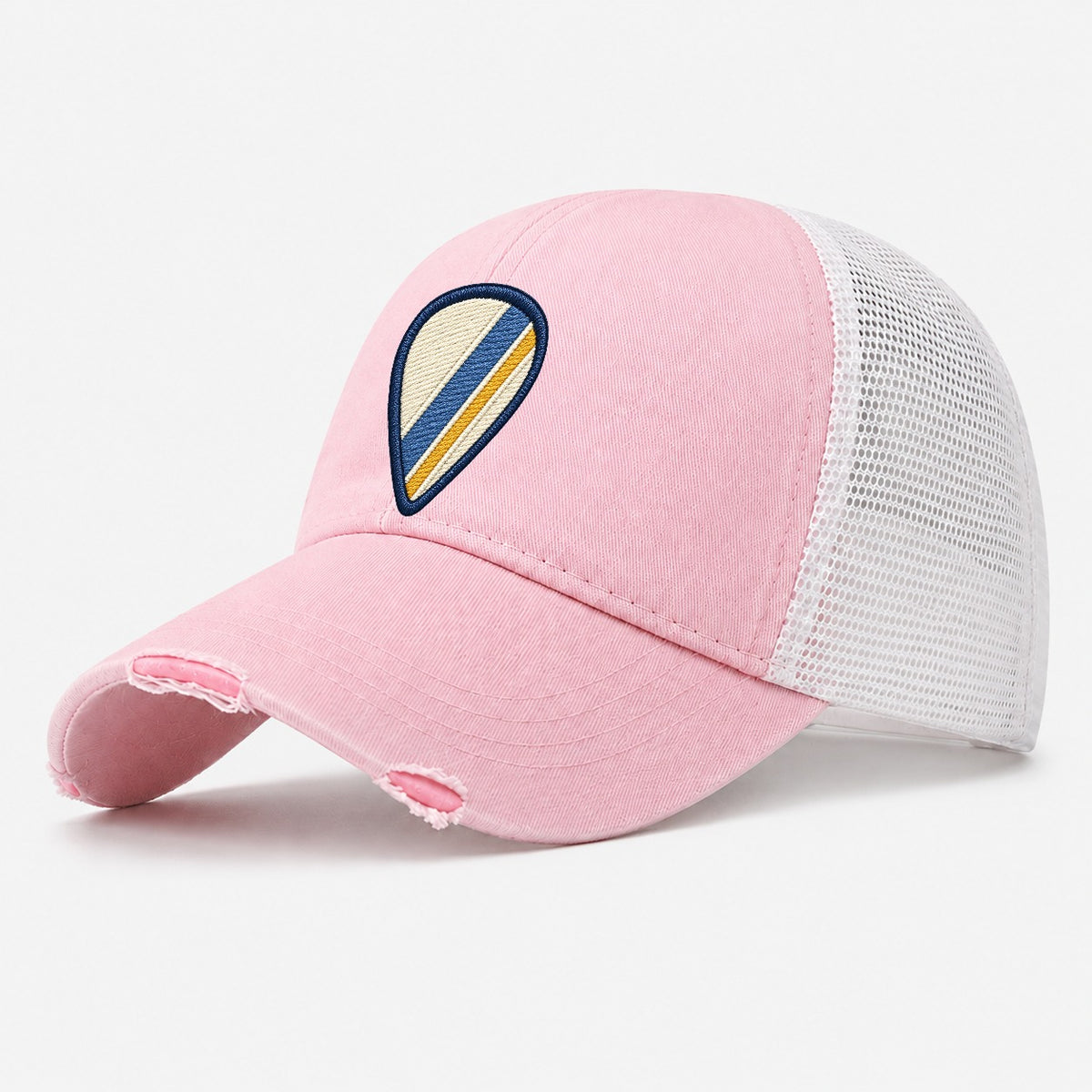 Guitar Pick Tiny Solo Marks Washed Trucker Hat – Light Pink