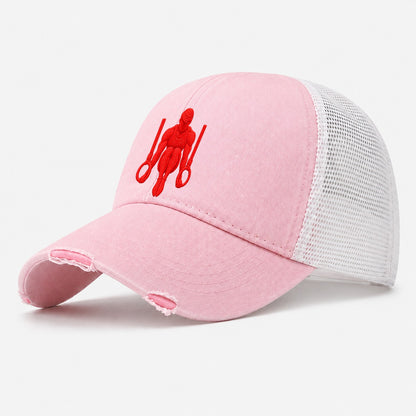 Gymnast Ring Support Tuck Micro Motion Mark Washed Trucker Hat – Light Pink