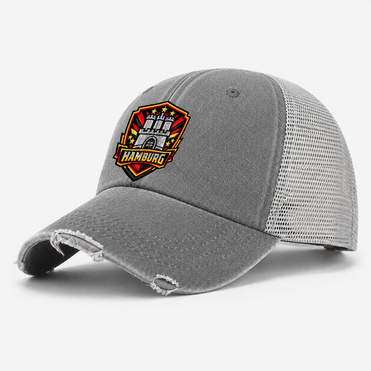 Hamburg Tor Crest Washed Trucker Hat – Grey