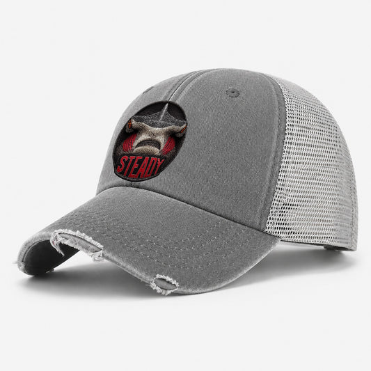 Hammerhead Steady Badge Washed Trucker Hat – Grey